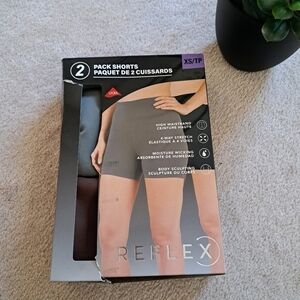 Reflex Active Shorts 2 Pack Green Brown Size XS High Waisted Stretch Shorts New!
